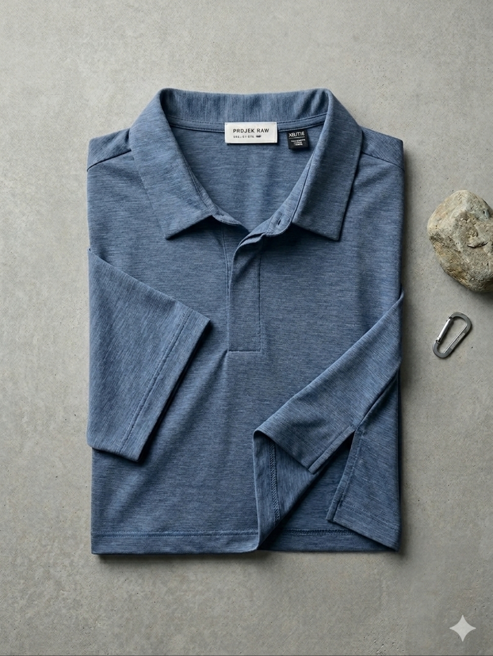 Projek Raw XXL Heather Blue Performance Stretch Moisture Wicking Shirt Golf Polo
